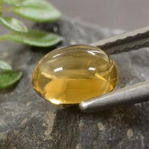 Citrine jaune naturelle coupe ovale, 0,95 ct, transparent