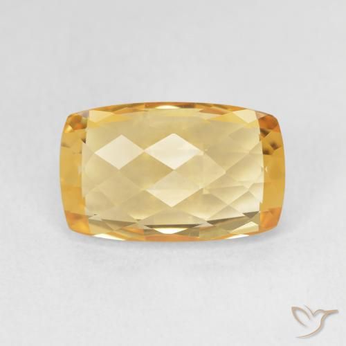 Citrine Orange-or léger naturelle Coussin, 4.05 ct, VVS