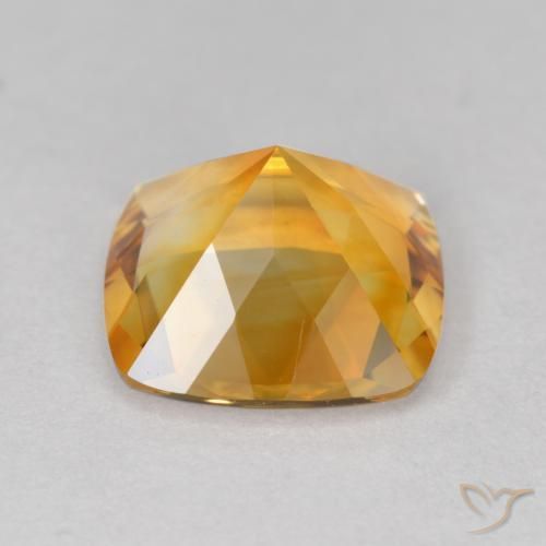 Citrine doré naturelle coupe coussin, 3,47 ct, VVS