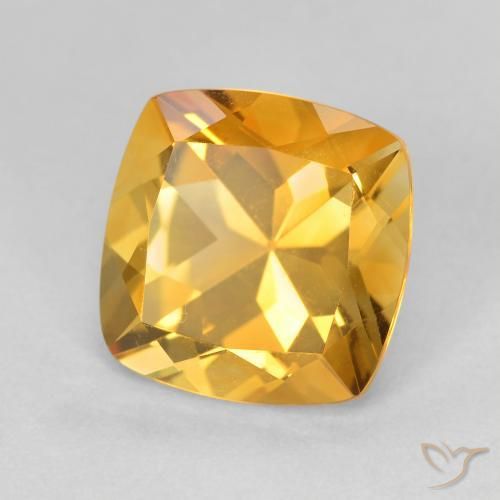 Citrine Doré foncé naturelle Coupe coussin, 3.67 ct, VVS-VS