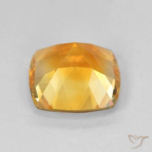 Citrine Doré foncé naturelle Coupe coussin, 3.67 ct, VVS-VS