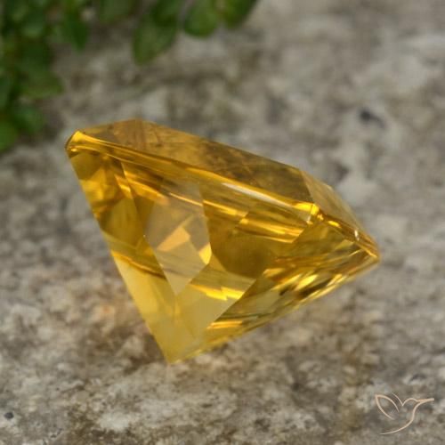 Citrine Orange doré profond naturelle Coussin, 3.69 ct, VVS-VS
