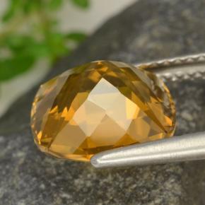 Citrine doré naturelle coupe coussin, 3,62 ct, VVS-VS