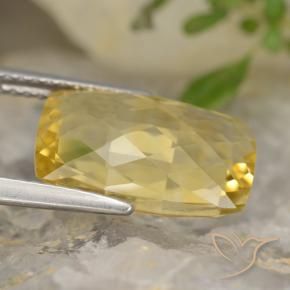 Citrine Jaune moyen naturelle Coussin, 4.25 ct, VVS