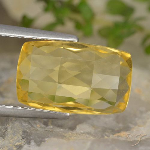 Citrine Jaune foncé naturelle Coussin, 4.16 ct, VVS