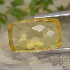 Citrine Jaune foncé naturelle Coussin, 4.16 ct, VVS