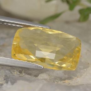 Citrine jaune miel naturelle coupe coussin, 4,28 ct, VVS