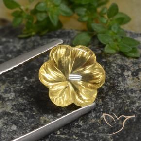 Citrine Jaune miel naturelle Taille Fleur, 2.64 ct, Transparent