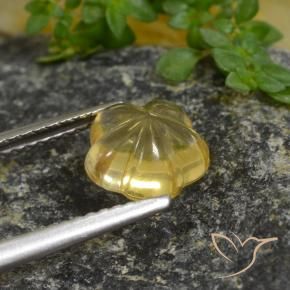 Citrine Jaune foncé naturelle Taille Fleur, 1.67 ct, Transparent