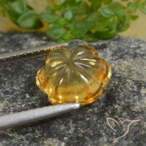 Citrine Jaune foncé naturelle Taille Fleur, 2.20 ct, Transparent