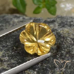 Citrine Doré profond naturelle Taille Fleur, 1.99 ct, Transparent