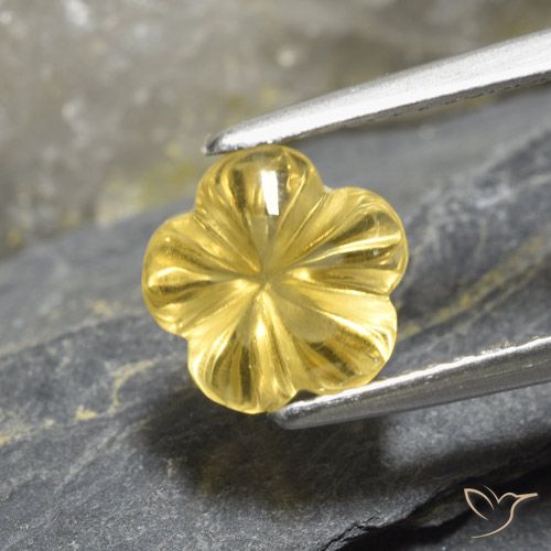 Citrine Jaune doré léger naturelle Taille Fleur, 2.19 ct, Transparent