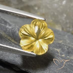 Citrine Jaune doré léger naturelle Taille Fleur, 2.19 ct, Transparent