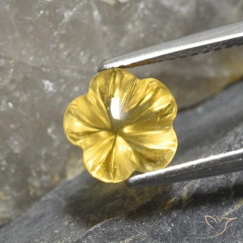 2.30ct Naturel Doré léger Citrine, Taille Fleur, Transparent