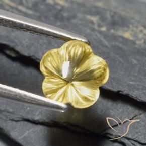 Citrine Jaune doré léger naturelle Taille Fleur, 2.11 ct, Transparent