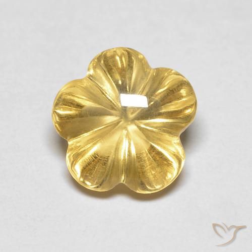 2.11ct Naturel Jaune foncé Citrine, Taille Fleur, Transparent
