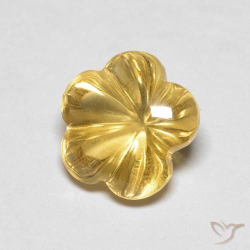 Citrine Jaune foncé naturelle Taille Fleur, 2.11 ct, Transparent