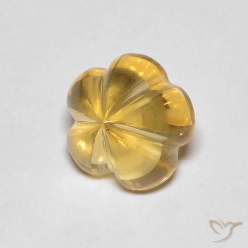 2.29ct Naturel Jaune miel Citrine, Taille Fleur, Transparent