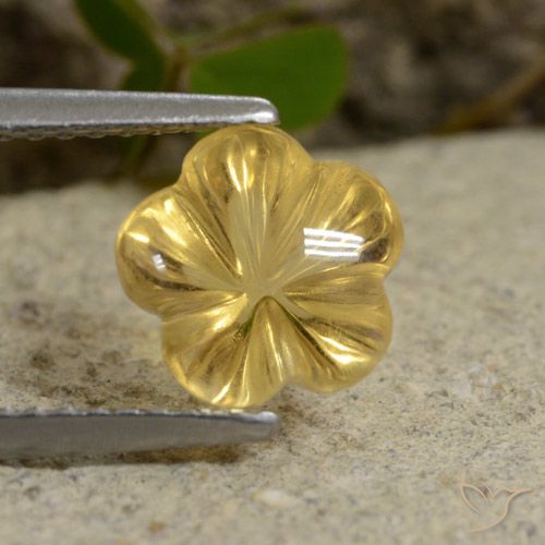 2.23ct Naturel Doré léger Citrine, Taille Fleur, Transparent