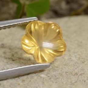 Citrine Jaune miel naturelle Taille Fleur, 1.76 ct, Transparent