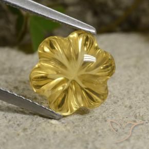 Citrine Jaune foncé naturelle Taille Fleur, 3.48 ct, Transparent