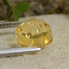 Citrine Jaune foncé naturelle Taille Fleur, 3.48 ct, Transparent