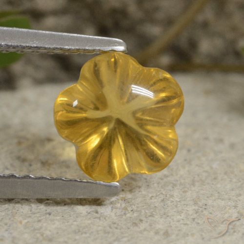 1.61ct Naturel Jaune miel Citrine, Taille Fleur, Transparent