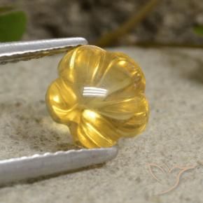 Citrine Jaune miel naturelle Taille Fleur, 1.61 ct, Transparent