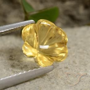 Citrine Jaune foncé naturelle Taille Fleur, 1.76 ct, Transparent
