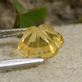 Citrine Jaune foncé naturelle Taille Fleur, 1.76 ct, Transparent