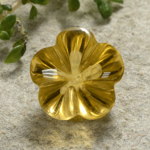 Citrine Orange doré naturelle Taille Fleur, 2.34 ct, Transparent