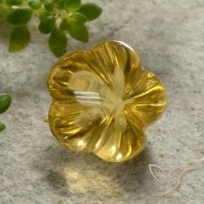 Citrine Jaune foncé naturelle Taille Fleur, 2.18 ct, Transparent