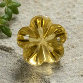 Citrine jaune naturelle taille fleur, 2,11 ct, transparent