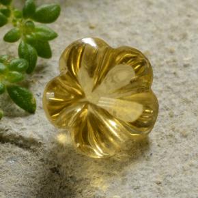 Citrine jaune naturelle taille fleur, 2,11 ct, transparent
