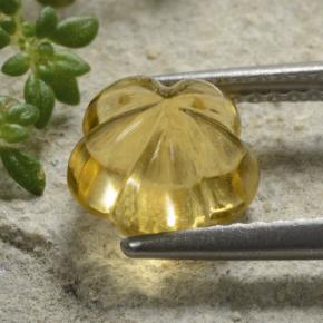 Citrine jaune naturelle taille fleur, 2,11 ct, transparent