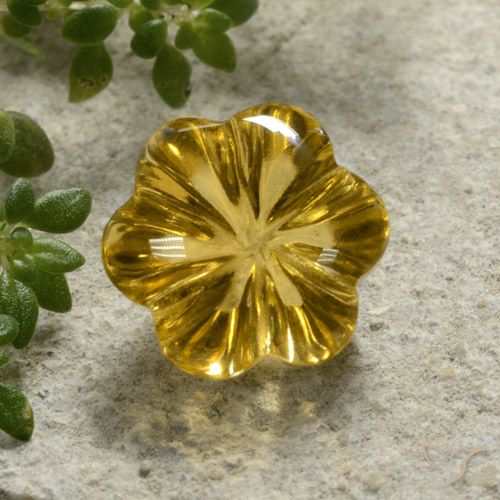 Citrine Jaune miel naturelle Taille Fleur, 2.39 ct, Transparent