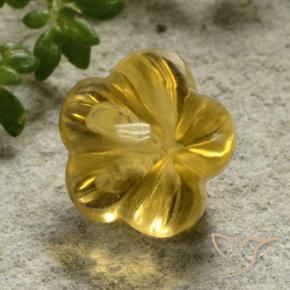 Citrine Jaune miel naturelle Taille Fleur, 2.52 ct, Transparent