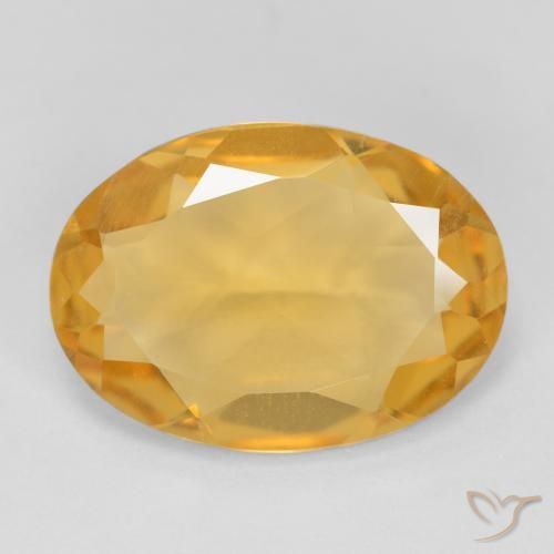 Citrine Orange-or moyen-léger naturelle ovale, 4.04 ct, VVS-VS