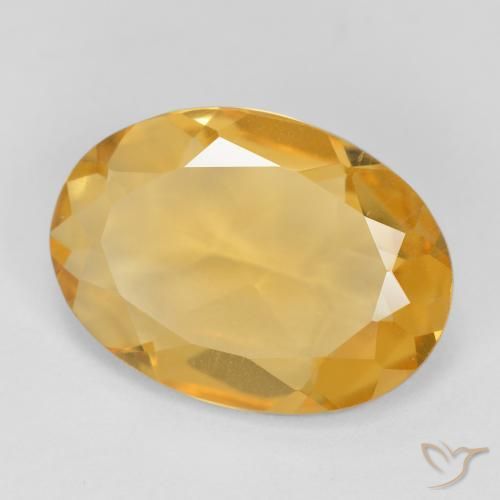 Citrine Orange-or moyen-léger naturelle ovale, 4.04 ct, VVS-VS