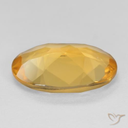 Citrine Orange-or moyen-léger naturelle ovale, 4.04 ct, VVS-VS