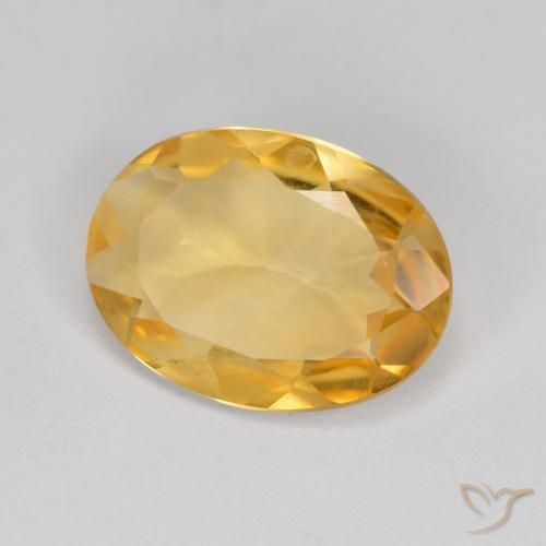 Citrine Orange doré profond naturelle ovale, 3.20 ct, VVS-VS