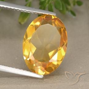 Citrine Doré-orange foncé naturelle ovale, 4.68 ct, VVS-VS