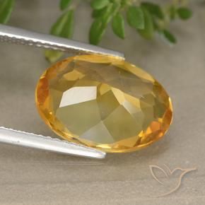 Citrine Doré-orange foncé naturelle ovale, 4.68 ct, VVS-VS