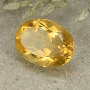 Citrine Orange doré profond naturelle ovale, 5.35 ct, VVS-VS