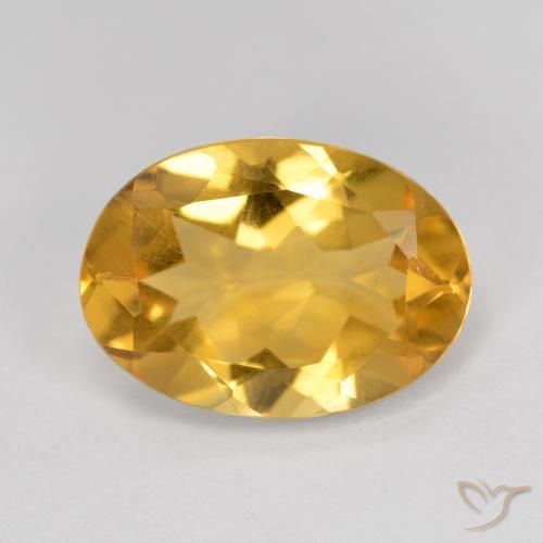 Citrine Orange doré profond naturelle ovale, 5.16 ct, VVS-VS