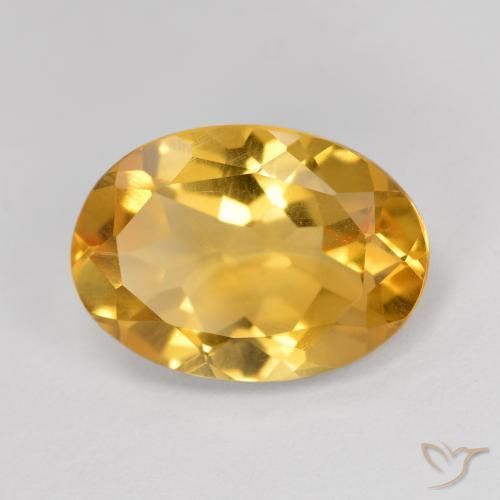 Citrine Orange doré profond naturelle ovale, 5.16 ct, VVS-VS