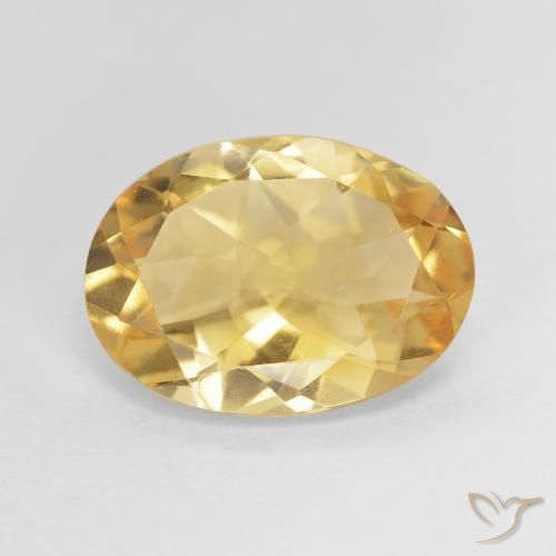 4.28ct Naturel Medium Light-Golden Citrine, ovale, VVS-VS
