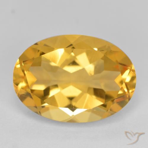 5.47ct Naturel Doré moyen-foncé Citrine, ovale, VVS-VS