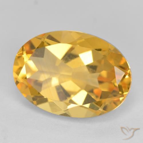 Citrine Doré moyen-foncé naturelle ovale, 5.47 ct, VVS-VS