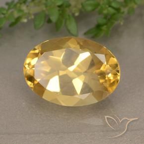 Citrine Orange doré profond naturelle ovale, 5.78 ct, VVS-VS